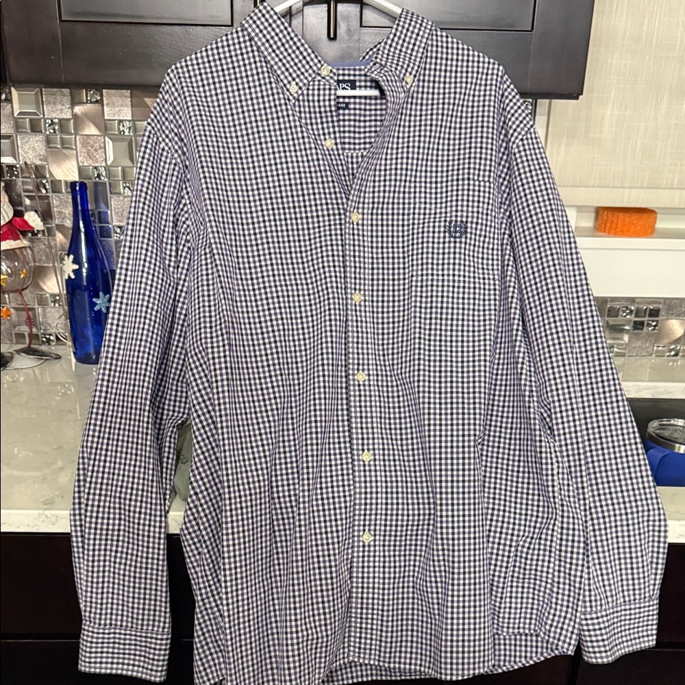 Chaps Men's Gingham Shirt - Black and White